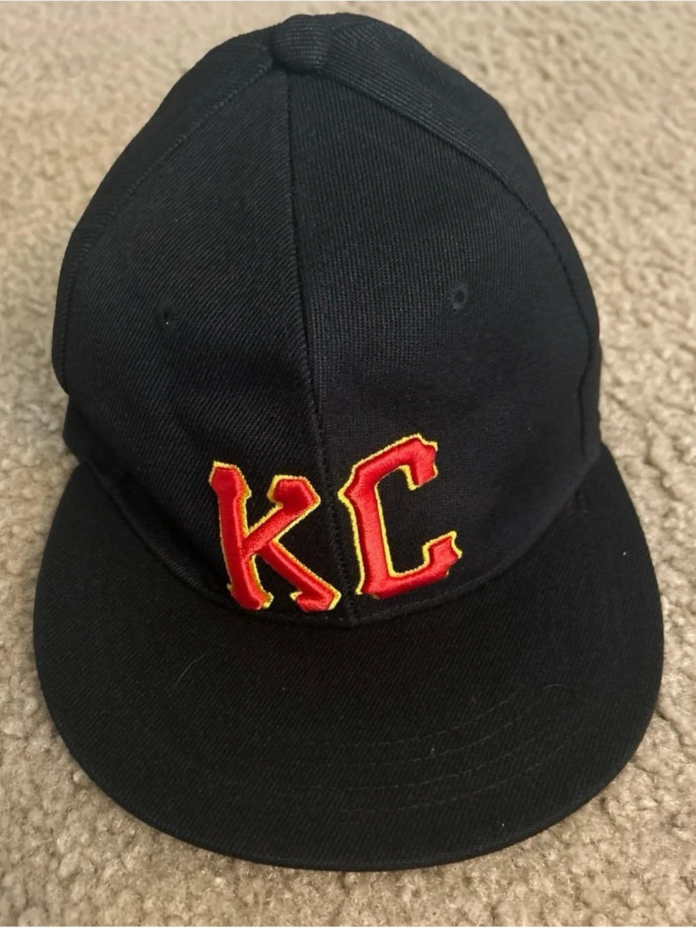 Black Baseball Cap with KC Red-Yellow Patch